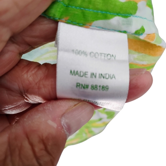 Lily Pulitzer Captiva Tunic Green and Pink Elephant Ears Button Down Sz Small - Picture 3 of 5